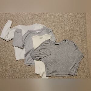 Set Of 4/Four Gray And Cream Lounge Tops Abercrombie & Fitch 💗Make An OFFER💗